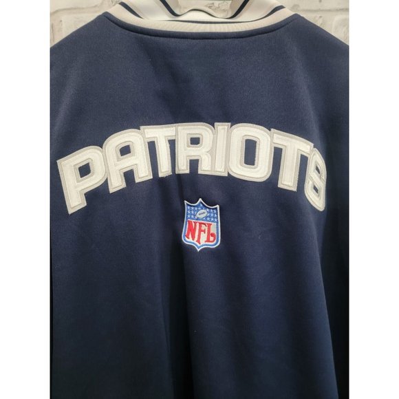 NFL Reebok New England Patriots 1/4 Zip Blue Heavy Pullover Jacket Men 3XL - Picture 10 of 12